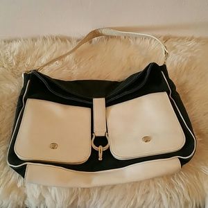 Navy and White Purse (T1)